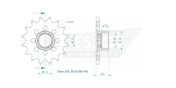 Sport Sprocket Front 520 Natural, 2, nordicamoto.ro