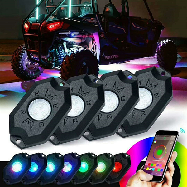 Rgb & Bluetooth Led Rock Light Kit Black, 2, nordicamoto.ro