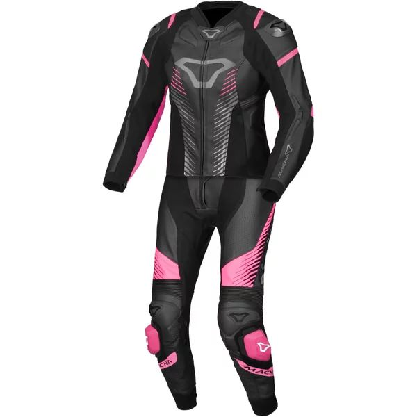Combinezon de piele dama 2 piese MACNA TRONNIQ Negru/Roz 44, 5, nordicamoto.ro