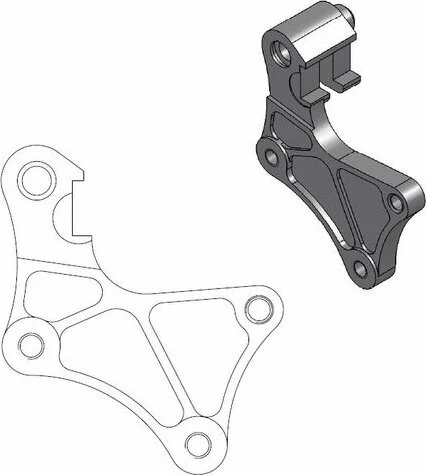 Suport adaptor pentru disc de frână Supermoto Street, negru, 1, nordicamoto.ro