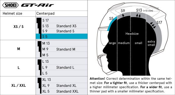 Captuseala casca SHOEI GTA Type-F S17-0