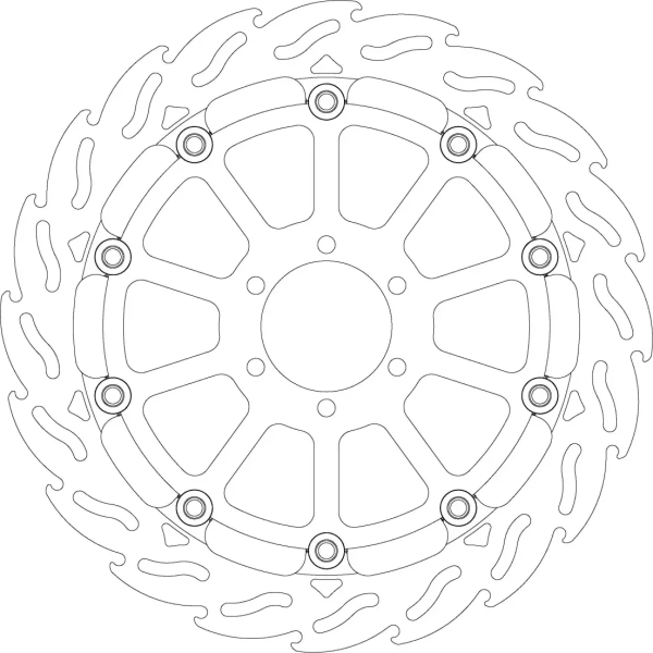 Flame Floating Alu Brake Disc Black, Silver -0