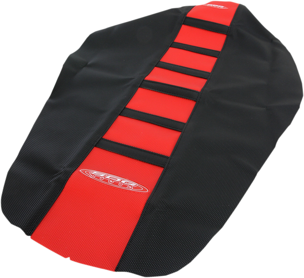 6-rib Gripper Seat Cover Black, Red, 1, nordicamoto.ro