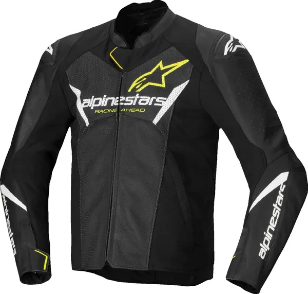 Geaca Piele Alpinestars Faster V3 Airflow Black/White-2