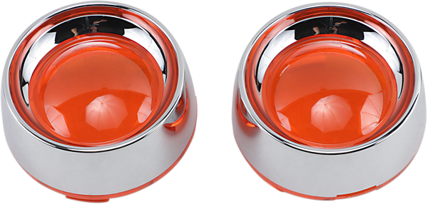 Deep-dish Bezels With Lens For Bullet Turn Signals Chrome, 1, nordicamoto.ro