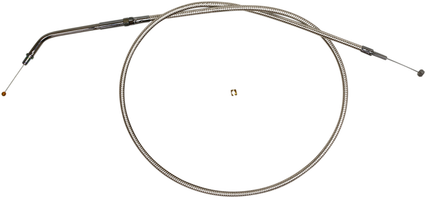 Polished Stainless Steel Braided Throttle/idle Cable Silver, 2, nordicamoto.ro