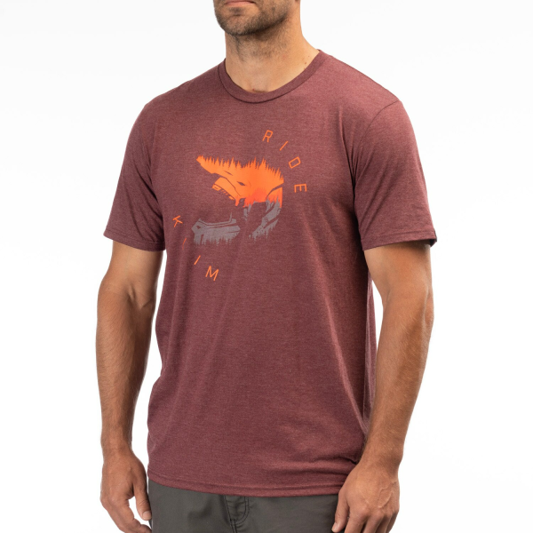 Tricou Klim Ride Tri-blend Maroon Frost - Red Orange-4