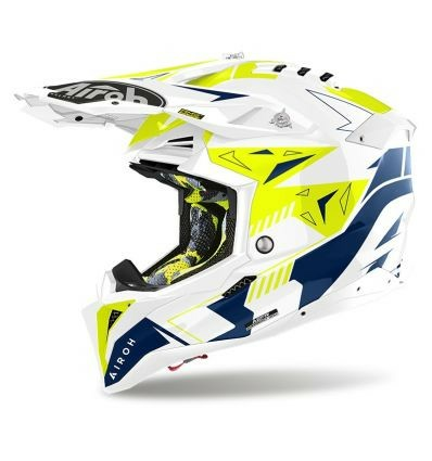 Casca Airoh Aviator 3 Spin Yellow/Blue Gloss-0