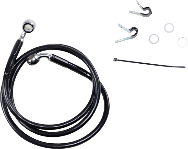 Extended Length Black Vinyl Brake Line Kit Black Oversize [+102 mm (4'')], 1, nordicamoto.ro