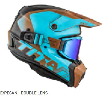 Cască CKX Titan AMS Nunavut Albastru/Pecan Mat + ochelari de protecție, M, 1, nordicamoto.ro