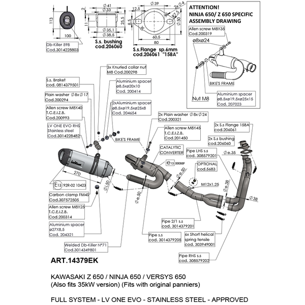 Lv One Evo Stainless Steel Full-system Exhaust Black, Matte, 2, nordicamoto.ro