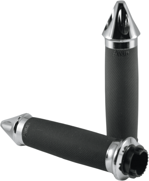 Custom Spike End Grips Silver, 1, nordicamoto.ro