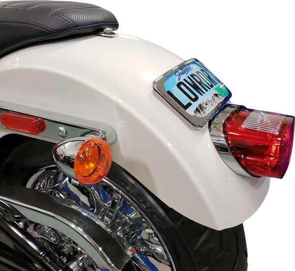 Large Radius Three-bolt Style License Plate Mount Assembly Chrome, 4, nordicamoto.ro