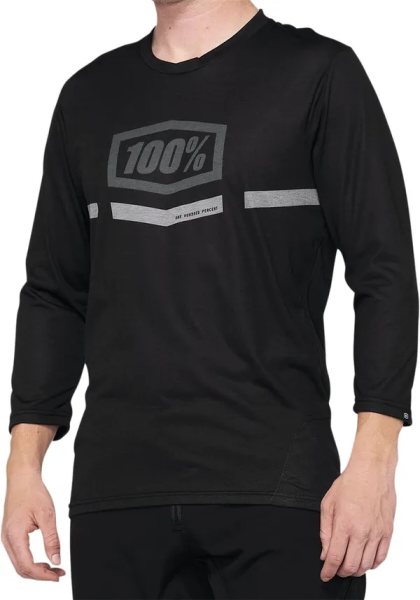 Tricou MTB 100% Airmatic 3/4 Sleeve Black-2