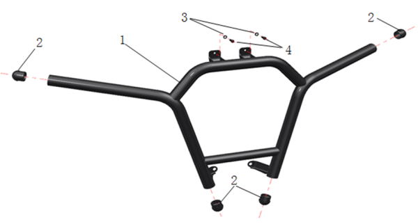 BARĂ FAȚĂ ATV CFMOTO 620 / 625 / 620-625 TOURING – NEGRU, 3, nordicamoto.ro