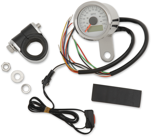 1-7/8(r) Programmable Imperial Speedometer With Indicator Lights White, 1, nordicamoto.ro
