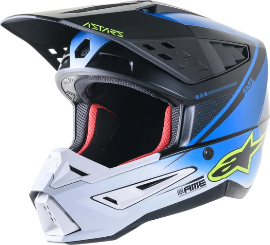 Casca Alpinestars Supertech M5 Rayon MX Blue/White M, 13, nordicamoto.ro