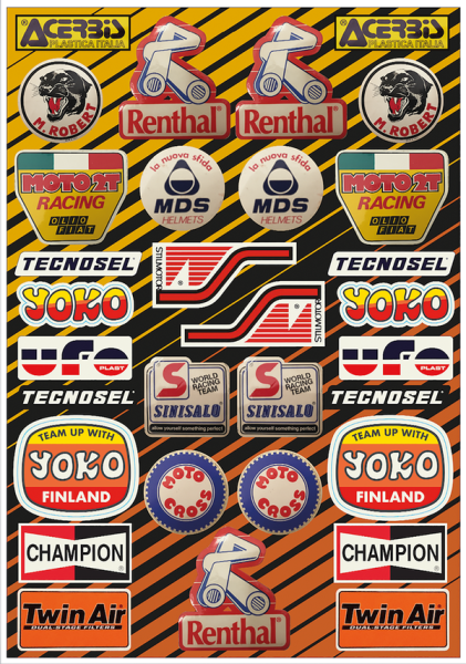 Sticker Sheet Black, Orange, Multi, 1, nordicamoto.ro