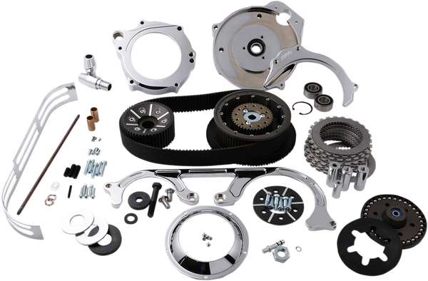 2(r) Open Belt Drive Kit With 2-piece Motor Plate Chrome, Polished 51, 2, nordicamoto.ro
