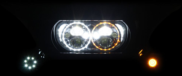 Trubeam® Led Headlamp Chrome, 2, nordicamoto.ro