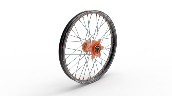 Elite Mx-en Wheel, A60, Silver Spokes Black, Orange, Silver 