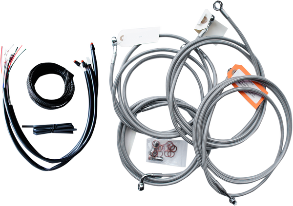 Complete Stainless Braided Handlebar Cable/brake Line Kit Silver, 1, nordicamoto.ro
