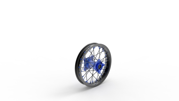 Elite Mx-en Wheel, Black Spokes Black, Blue 