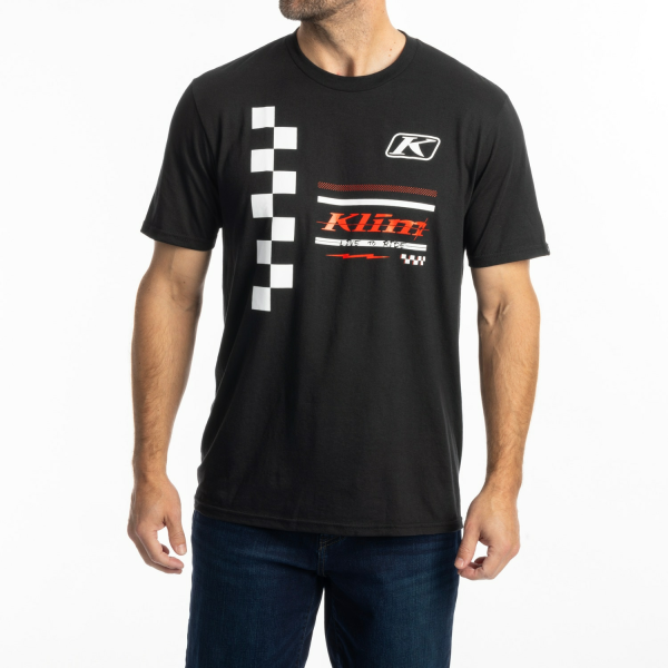 Tricou Klim Checkered Flag Tri-blend Black - White-891b18ad22711fc23e923a7263bede2c.webp