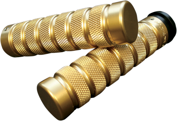 Knurled Notched Custom Grips Brass, 1, nordicamoto.ro
