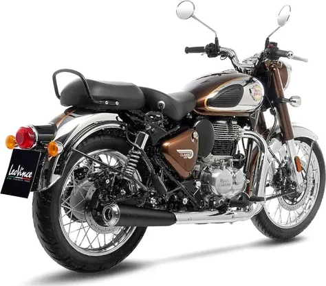 Tobă de eșapament LeoVince Classic Racer Black Edition Slip-On pentru Royal Enfield Meteor 350 (2021-2025), 2, nordicamoto.ro