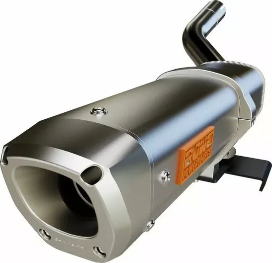 Tub de eșapament din aluminiu Apx, tip slip-on, anodizat transparent, 1, nordicamoto.ro