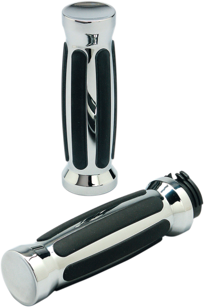 Custom Straight Rubber Grips Black, 2, nordicamoto.ro