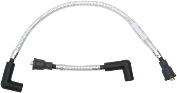 Braided Spark Plug Wire Silver, Chrome, 1, nordicamoto.ro