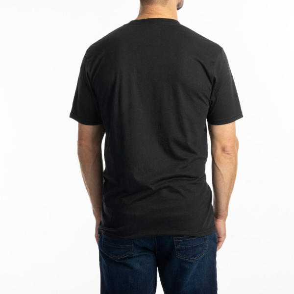 Tricou Klim Checkered Flag Tri-blend Black - White-1