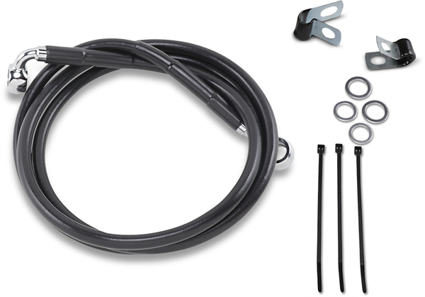 Extended Length Black Vinyl Brake Line Kit Black Oversize [+203 mm (8'')], 1, nordicamoto.ro