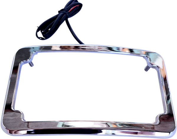 Beveled License Plate With Lights Chrome, 2, nordicamoto.ro