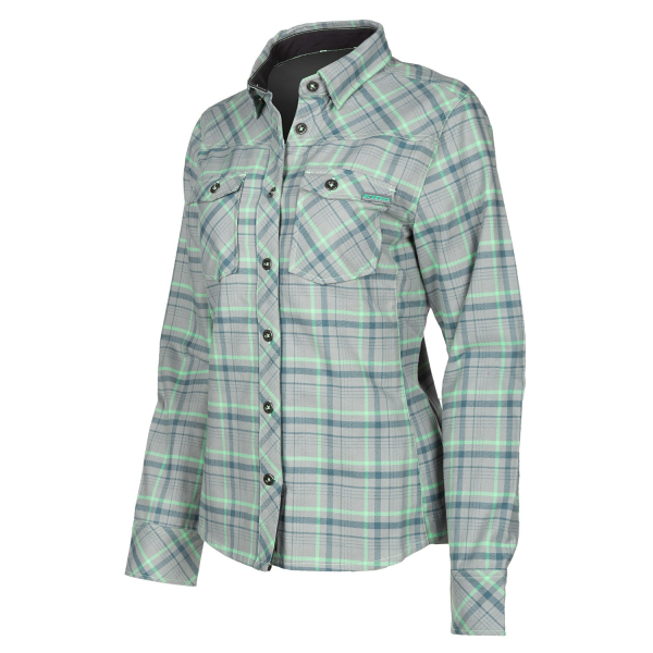 Camasa Dama Klim Upland Flannel Monument Gray - Wintermint-9