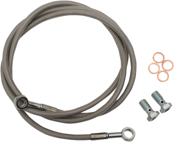 Extended Length Brake Line Silver Oversize [+152 mm (6'')], 1, nordicamoto.ro