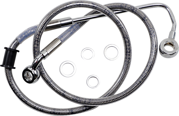 Extended Length Stainless Steel Brake Line Silver, Clear-coated Oversize [+51 mm (2'')], 2, nordicamoto.ro