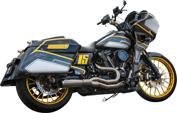 Road Rage Ii 2-into-1 Mid-length Exhaust System Black Chrome, 1, nordicamoto.ro