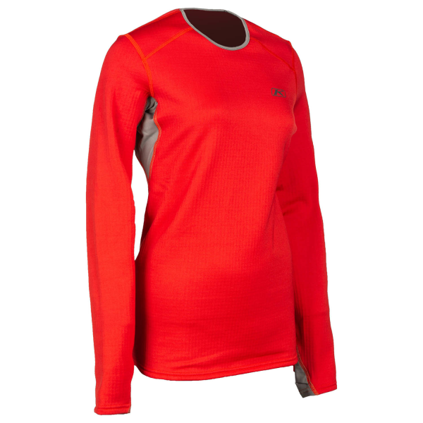 Bluza Dama Klim Base Layer Solstice Shirt 3.0 Chili Pepper - Castlerock Gray-1