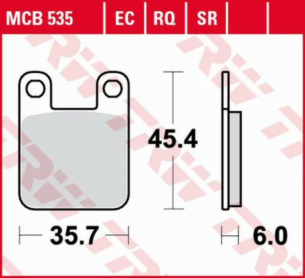 Placute frana fata/spate TRW Organice KTM SX 60/65 '98-'01/SUZUKI AY 50 '97-'06/YAMAHA TZR 50 '03-