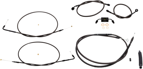 Standard Midnight Braided Handlebar Cable/brake Line Kit Black, 1, nordicamoto.ro