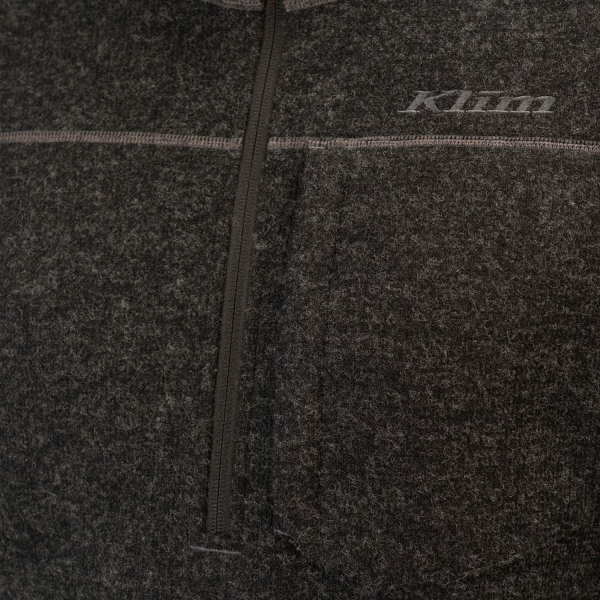 Pulover Snowmobil Klim Bighorn Canyon Wool Fleece 1/4 Zip Mid Layer Black Heather-11