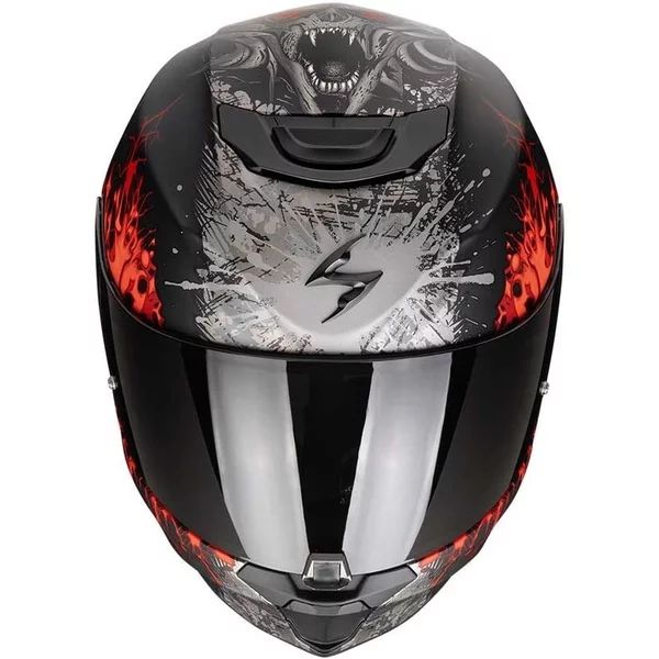 Casca integrala SCORPION EXO-391 WOLF M Negru mat/Argintiu/Rosu, 8, nordicamoto.ro