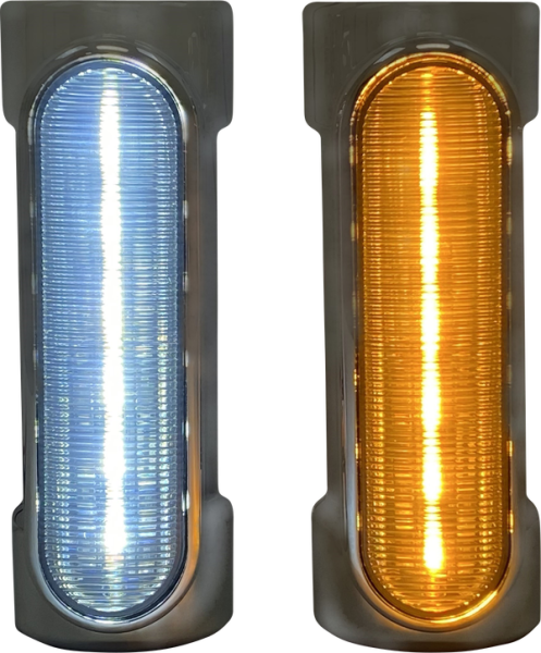 Dynamic Amber/white Engine Guard Leds Chrome, 1, nordicamoto.ro