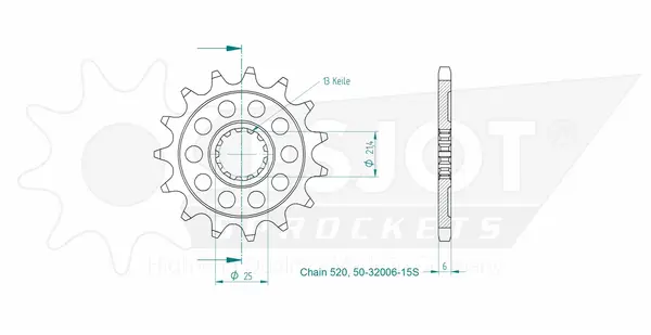 Sport Sprocket Front 520 Natural, 2, nordicamoto.ro
