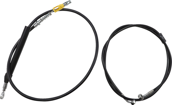 Complete Black Vinyl Braided Handlebar Cable/brake Line Kit Black, 2, nordicamoto.ro