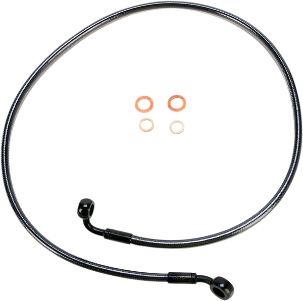 E-z Align Dot Braided Single Disc Front Brake Line Black, Black Pearl, 1, nordicamoto.ro