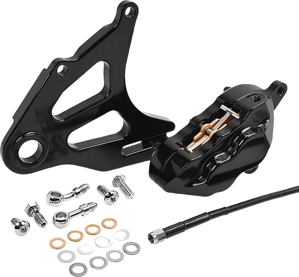 Rear Piston Caliper & Mounting Bracket Black, 1, nordicamoto.ro